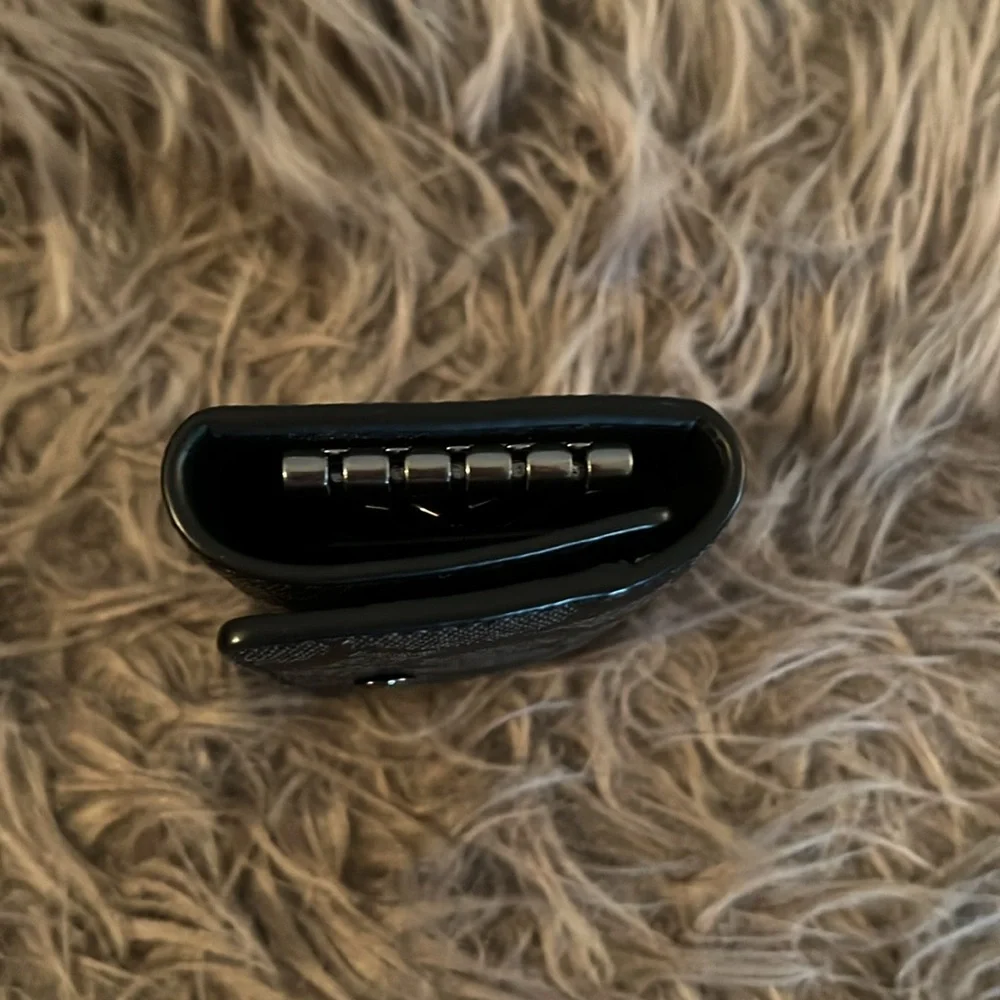 Coach Black Signature Canvas Key & Card Holder